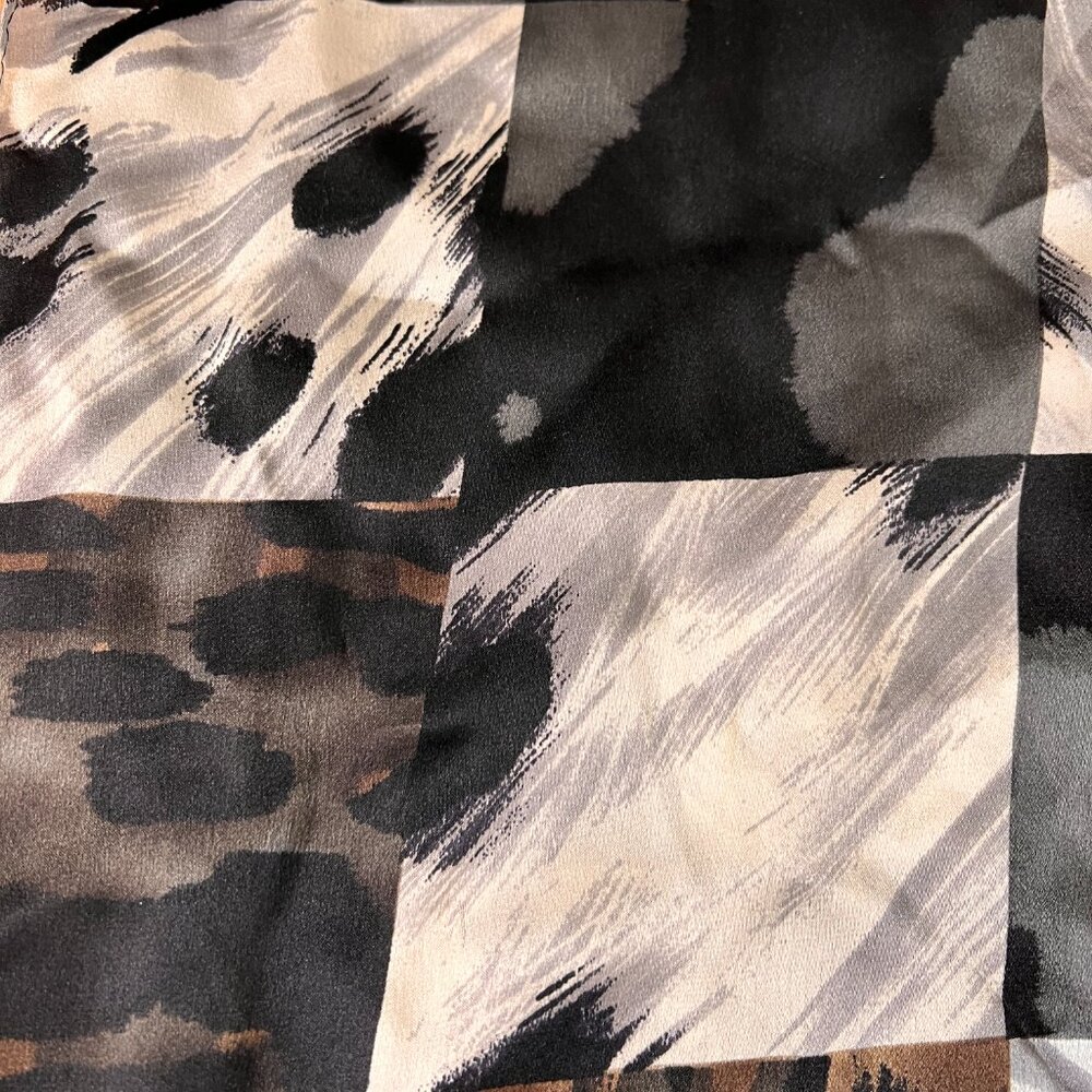 Echo Animal Print Patchwork Silk Scarf Vintage - image 6